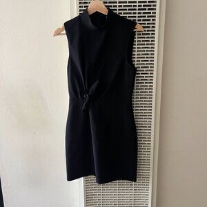 Mango Black Solid Twist Detail Sheath Mini Dress